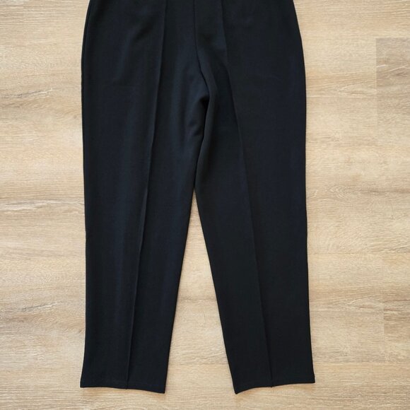 H&M Black Creased Tapered Suit Pants Small Crêpe Jersey High Waist New With Tags - Picture 10 of 16